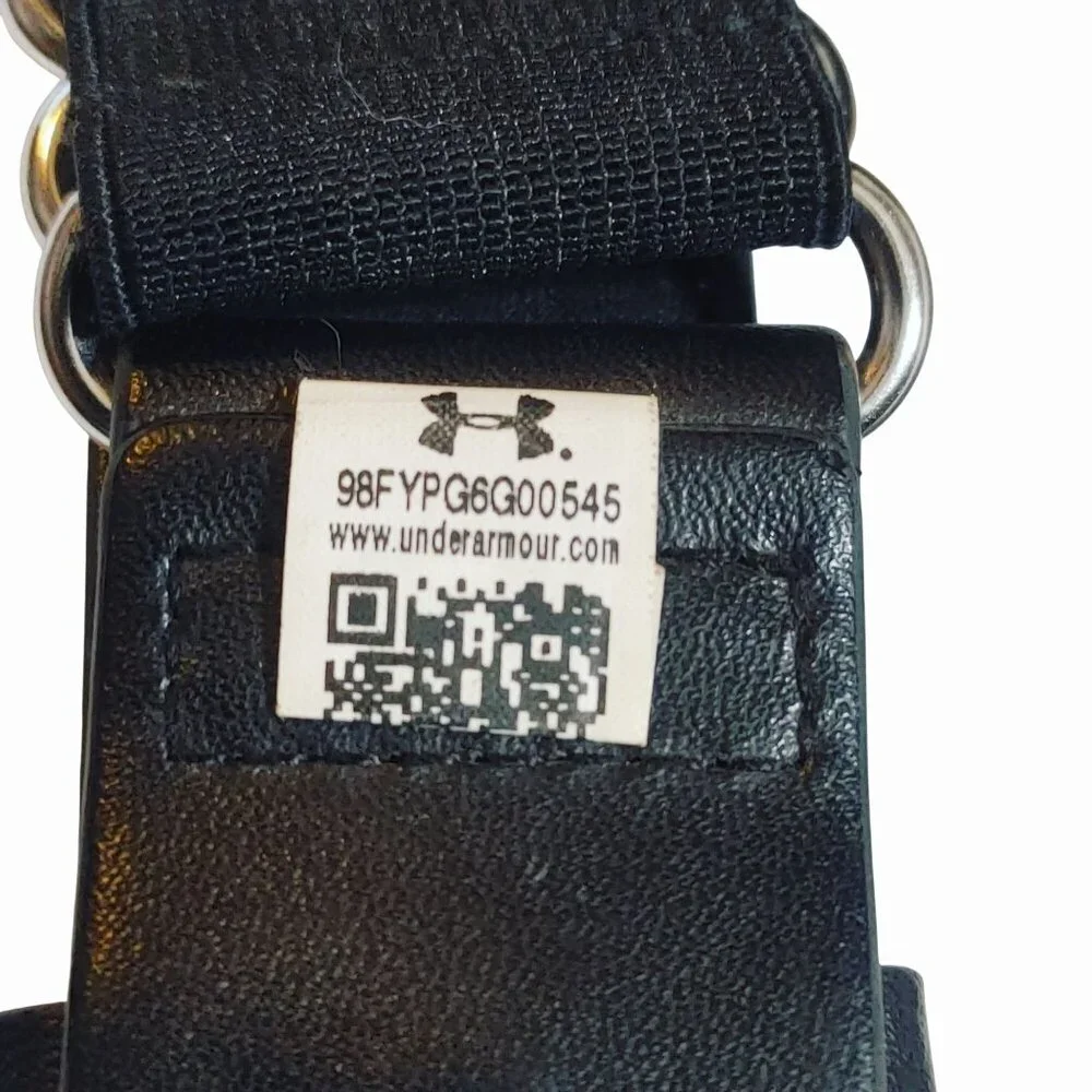 Under Armour Black Train Belt Adjustable Elastic Band Metal Buckle Unisex 22 36